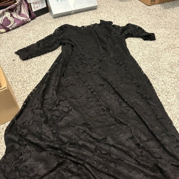 ✨ Elegant Black Lace Long Sleeve Maxi Dress ✨ - Picture 1 of 1